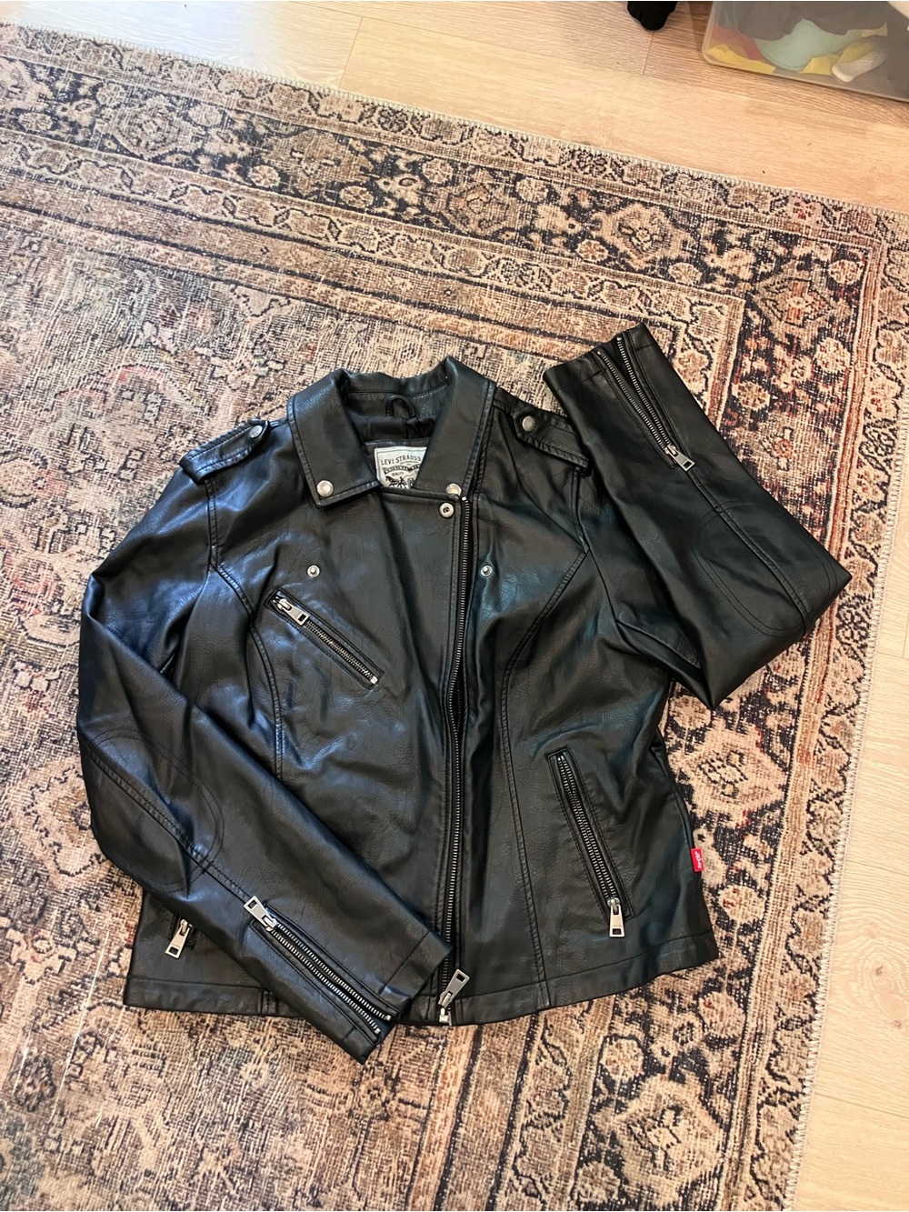 Levi's Black Faux-Leather Moto Jacket - Asymmetrical Zip